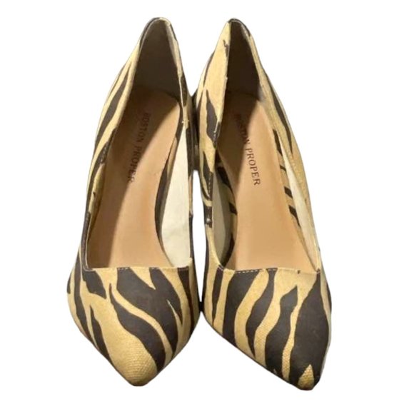 Boston Proper Zebra Print Fabric Upper Pumps Shoes - size 9.5 - Picture 10 of 16